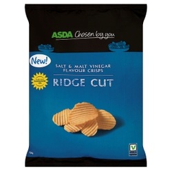 Asda Salt & Malt Vinegar Ridge Cut Crisps
