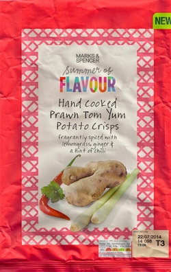 Marks & Spencer Hand Cooked Prawn Tom Yum Potato Crisps Fragrantly Spiced with Lemongrass, Ginger & a Hint of Chilli Review
