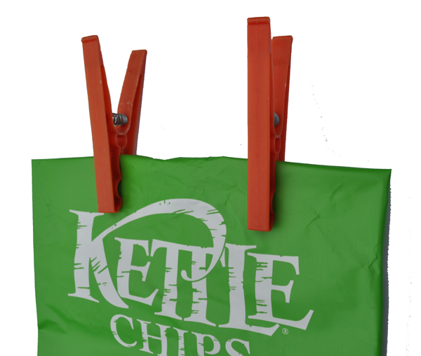 Chips bag with clothes pegs clothes dollies