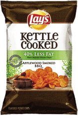 Lay's 40% Less Fat Applewood Smoked BBQ Kettle Cooked Potato Chips