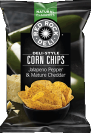 Red Rock Deli Corn Chips Jalapeno Pepper & Mature Cheddar