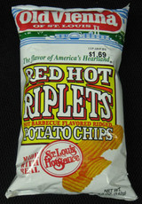 Old Vienna of St Louis Red Hot Riplets Hot Barbecue Ridged Potato Chips