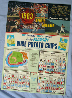 Vintage Wise Chips 1983 sports calendar