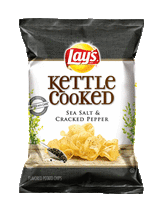 Lay's Sea Salt & Cracked Pepper Kettle Cooked Potato Chips