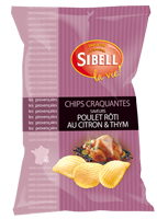Sibell Potato Chips 3 Poivres Poulet Roti Au Citron & Thyme Roat Chicken, Thyme & Lime
