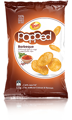 Snack Brands Australia Thins Potato Chips Popped Barbeque