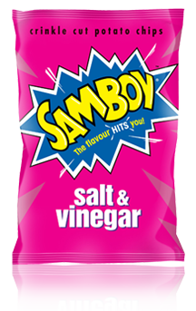 Snack Brands Australia Samoboy Crnkle Cut Potato Chips Salt & Vinegar