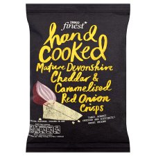 Tesco hand Cooked Mature Devonshire Cheddar & Caramalised Red Onion Crisps