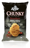 Snack Brands Australia Kettle Potato Chips Chunky Smokey BBQ Ribs