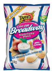 Taffel Chips Broadway Sour Cream & Onion Less fat