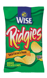 Wise Ridgies Sour Cream & Onion Potato Chips
