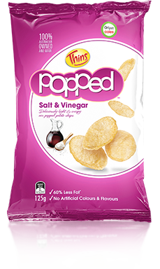 Snack Brands Australia Thins Potato Chips Salt & Vinegar