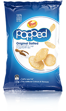 Snack Brands Australia Thins Potato Chips Popped Original