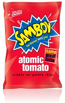 Snack Brands Australia Samoboy Crnkle Cut Potato Chips Atomic Tomato