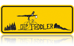 Chip Peddler Logo Mascot Cyclist