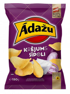 Adazu Chips  Kartupeļu čipsi ar krējuma un sīpolu garšu