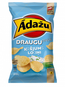 Adazu Chips  Kartupeļu čipsi ar krējuma un lociņu garšu