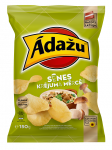 Adazu Chips  Kartupeļu čipsi ar sēņu krējuma mērcē garšu