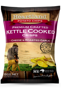 Heartland Potato Chips Kettle Cheese garlic