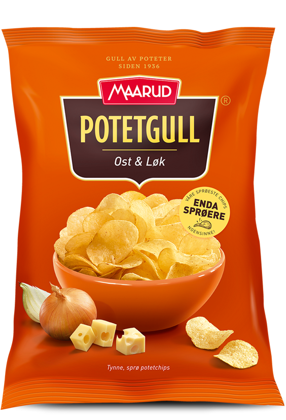 Maarud Chips Potetgull Ost Lok