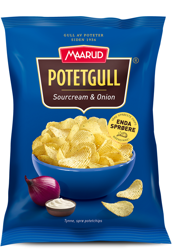Maarud Chips Potetgull Sour Cream Onion