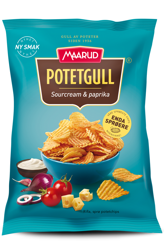 Maarud Chips Potetgull Sour Cream Paprika