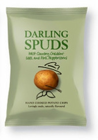 Darling Spuds Potato Crisps West Country Cheddar Leek and Pink Peppercorns