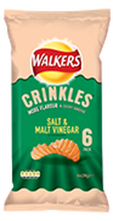 Walkers Crinkles Salt & Malt Vinegar Potato Crisps