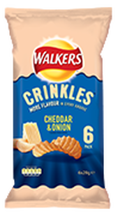 Walkers Crinkles Cheddar & Onion Potato Crisps