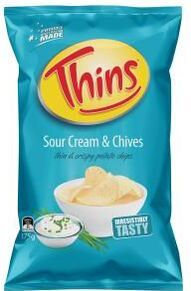 Snack Brands Australia Thins Potato Chips Salt & Vinegar