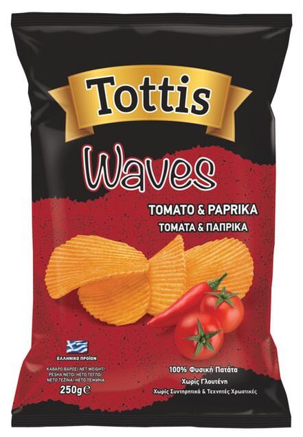 Tottis Potato Chips Waves Paprika
