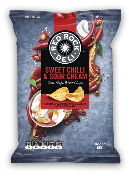 Red Rock Deli Potato Chips Sweet Chilli & Sour Cream