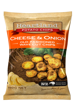 Heartland Potato Chips Wave Cut Cheese Onion