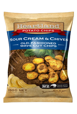 Heartland Potato Chips Wave Cut Sour Cream Chives